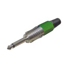 Jack 6.3 mm, mono, zeleni, metalni
