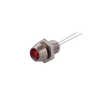LED 3mm, u kromiranom kućištu, crvena